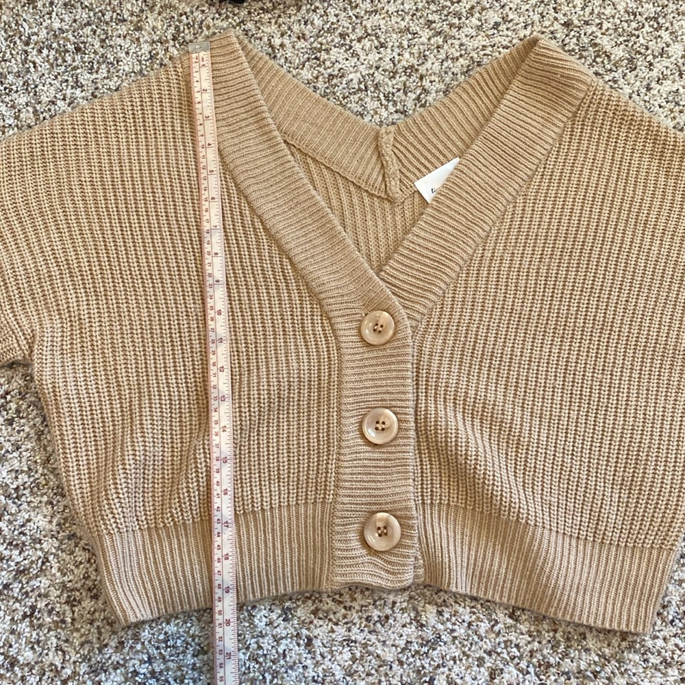Line & Dot Walnut Ribbed Cardigan - Picture 10 of 10